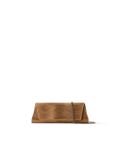 Designer Anouk Small Trapez-Clutch mit Streifenstickerei - Gold