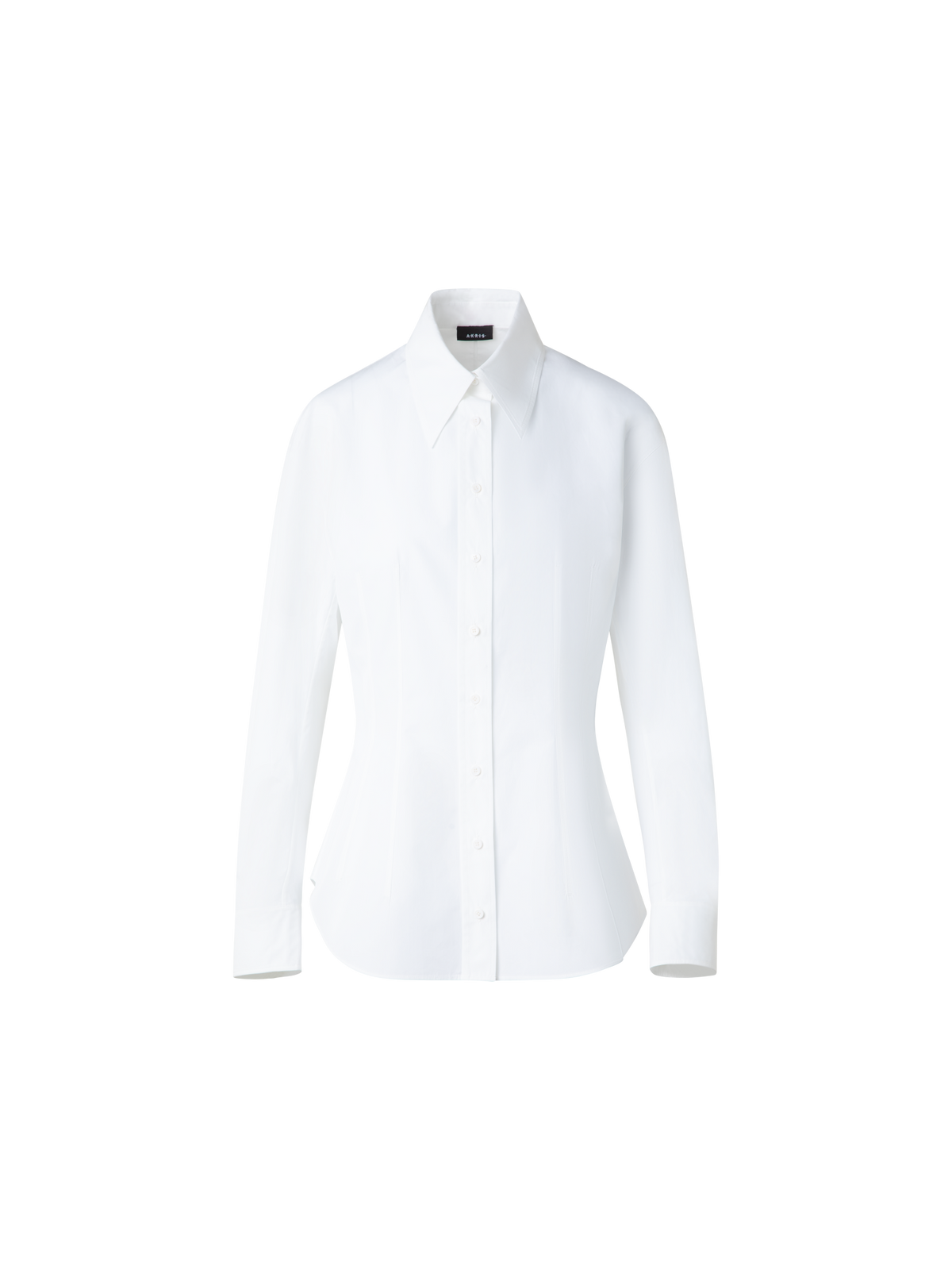 Designer Taillierte Baumwoll-Bluse - Ecru - Weiss