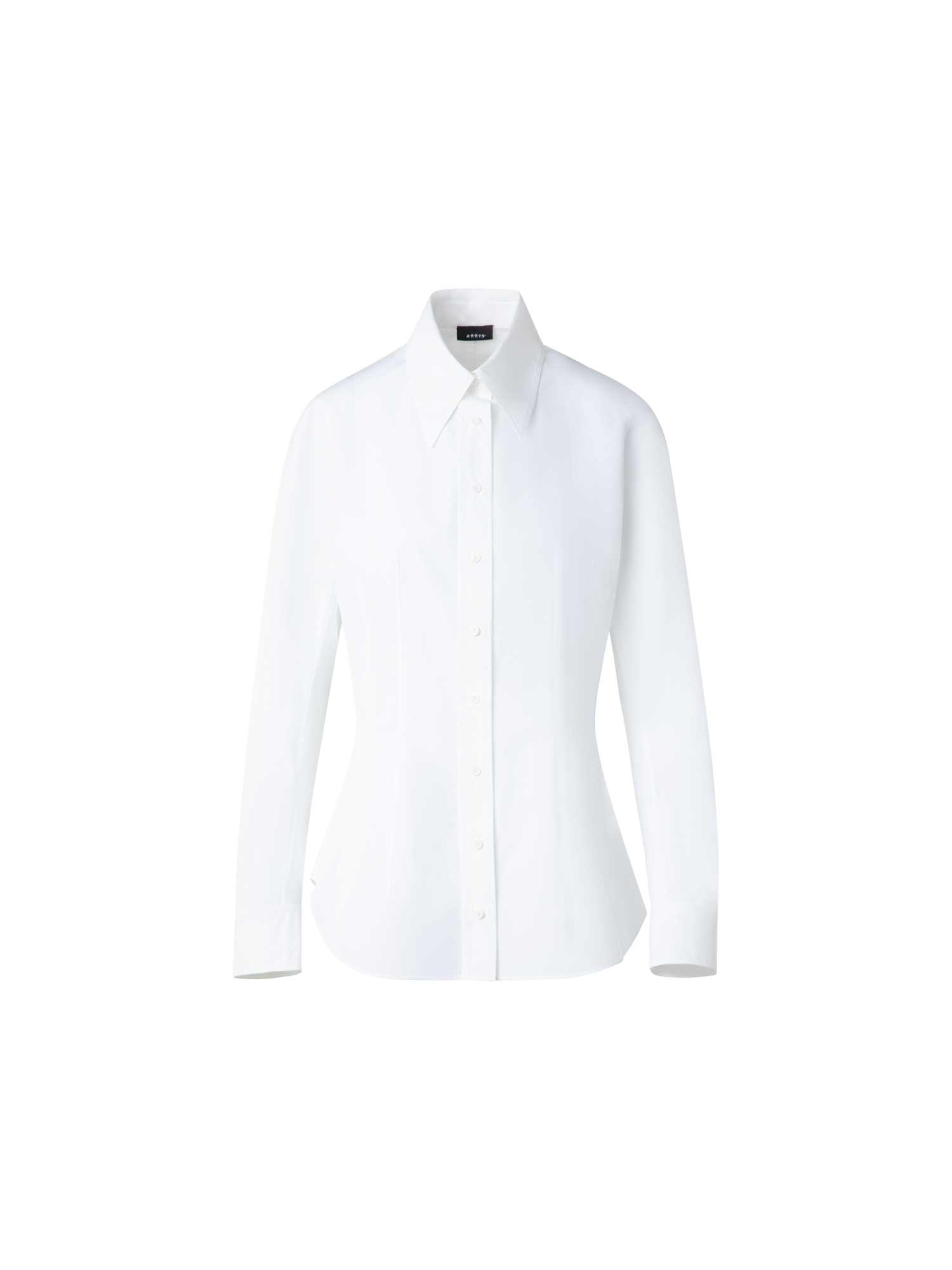 Designer Taillierte Baumwoll-Bluse - Ecru - Weiss