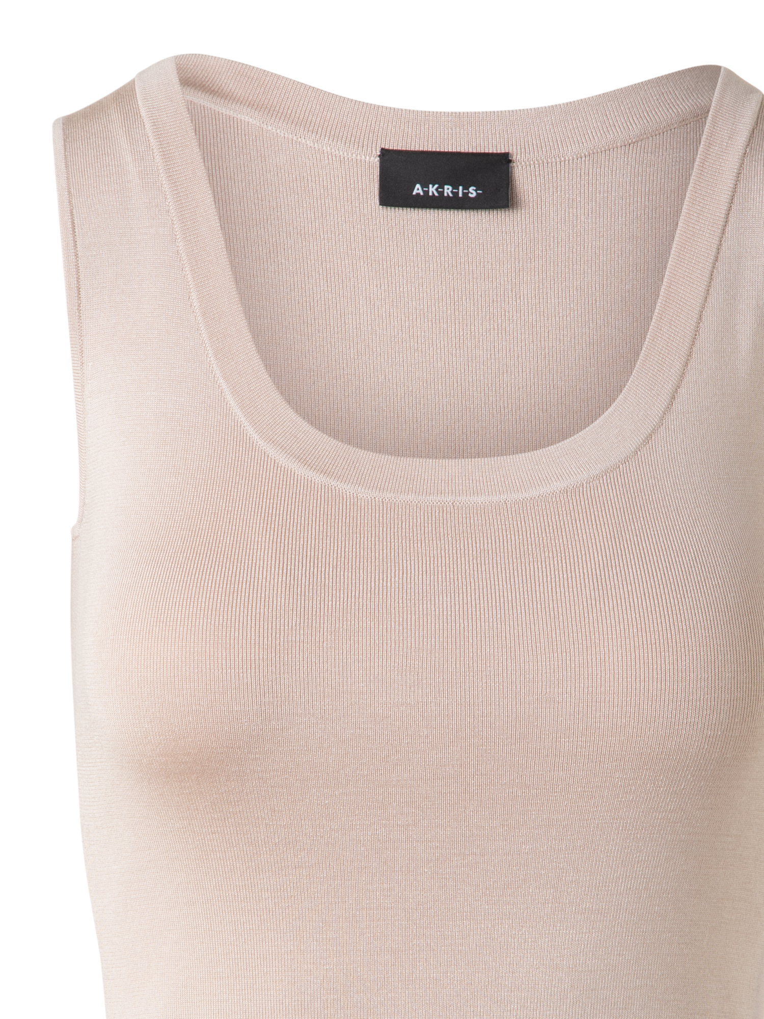 Designer Seiden-Stricktop - Beige