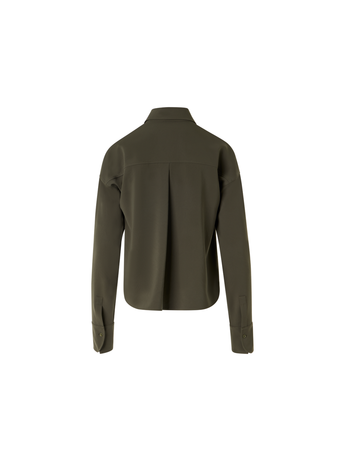 Designer Langärmelige Bluse aus Signature-Lasercut-Krepp - Grün