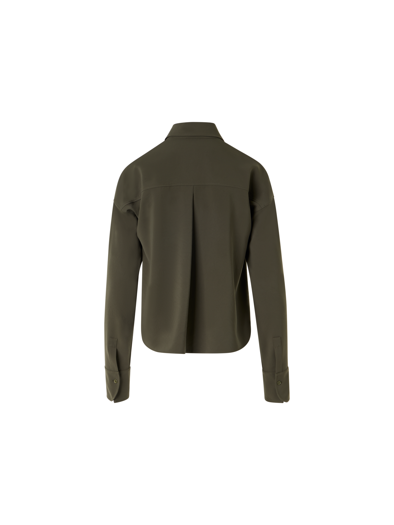 Designer Langärmelige Bluse aus Signature-Lasercut-Krepp - Grün