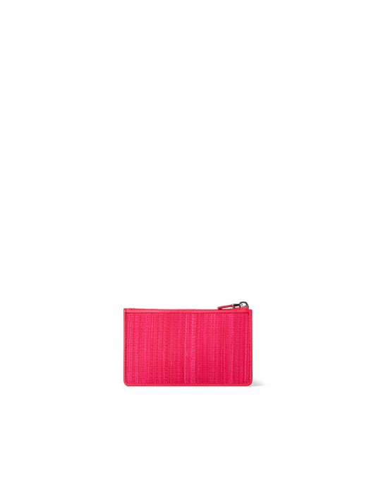 Designer Kartenetui aus Rosshaar und Leder - Rot