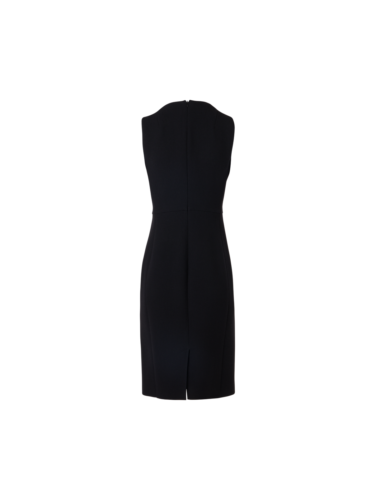 Designer Ärmelloses Etuikleid aus Wollkrepp-Doubleface - Schwarz