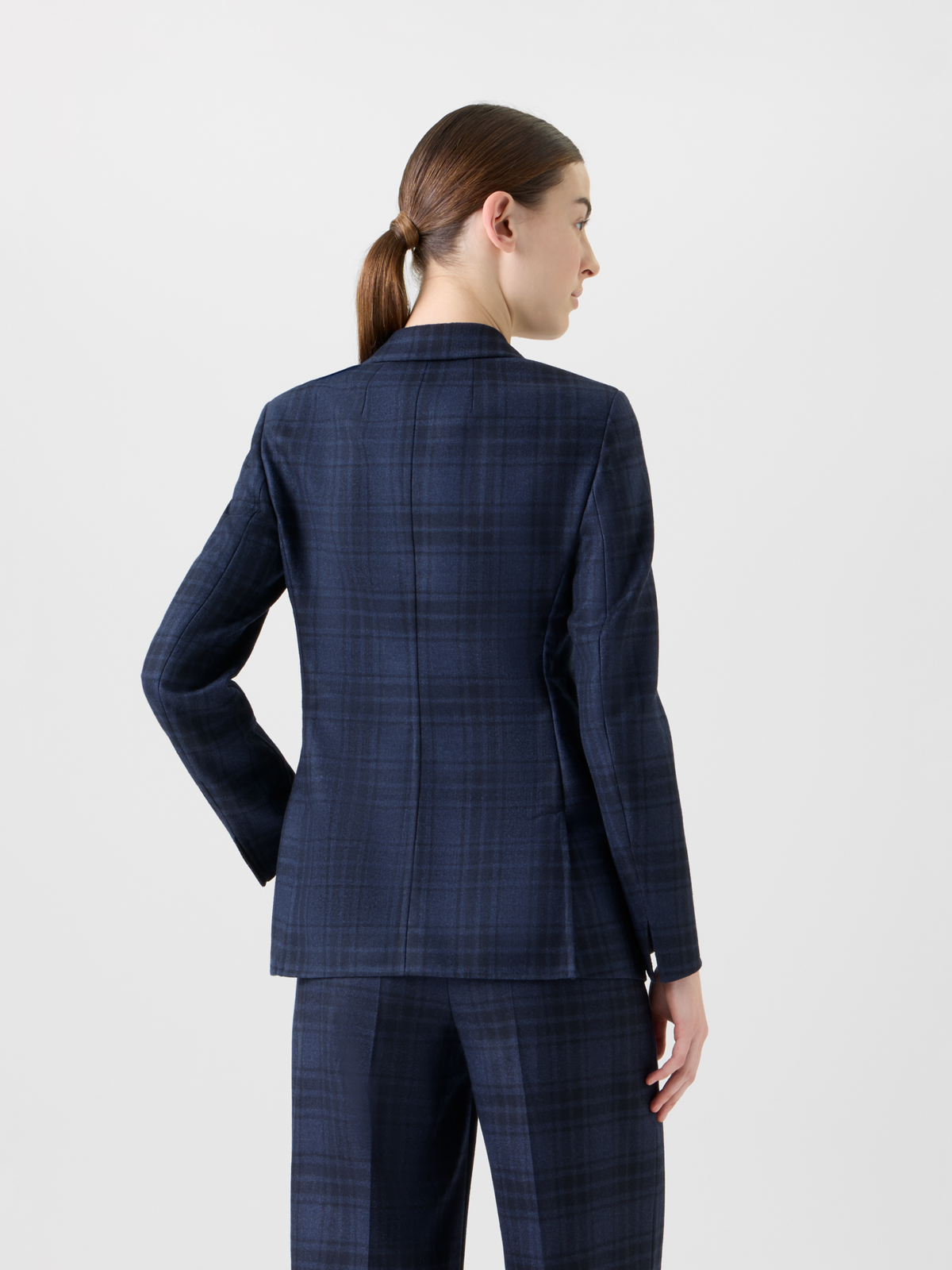 Designer Langer Doubleface Karo Blazer - Dunkelblau - Blau #editorial