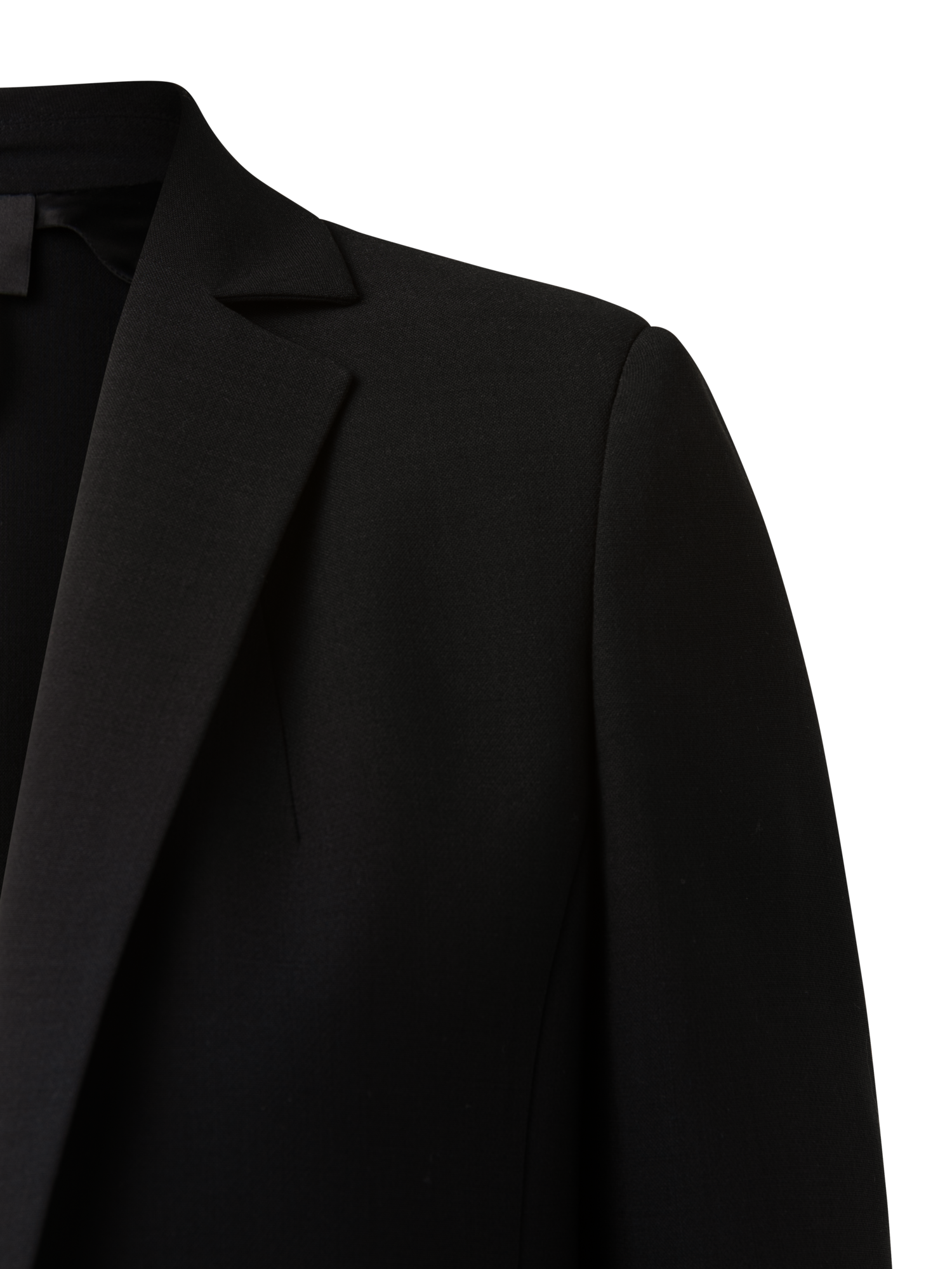 Designer Blazer aus Woll-Doubleface mit langem Revers - Schwarz