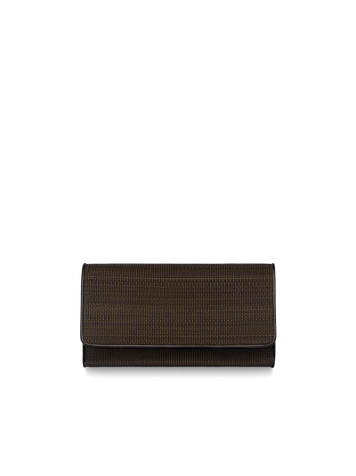 Designer Long Over Flap Wallet in Horshair, 19.2 x 10.6 x 3.2 cm - Braun
