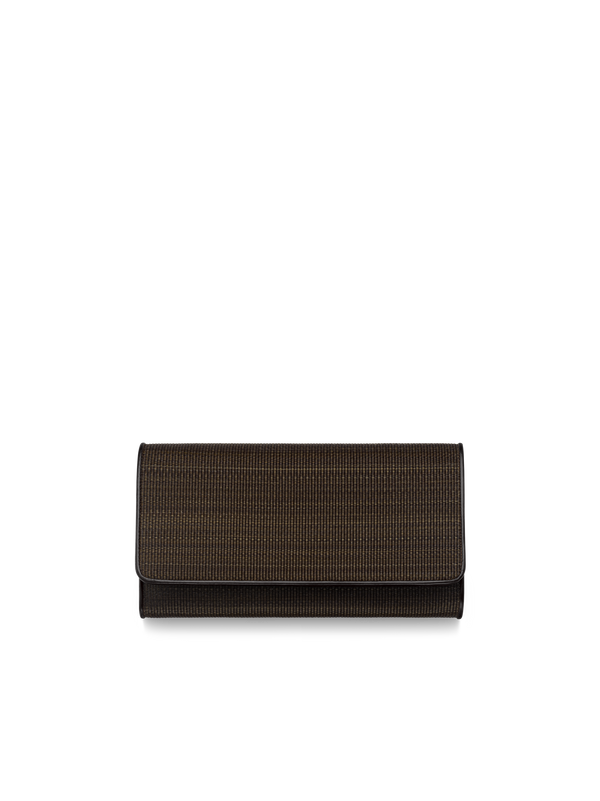 Designer Long Over Flap Wallet in Horshair, 19.2 x 10.6 x 3.2 cm - Braun