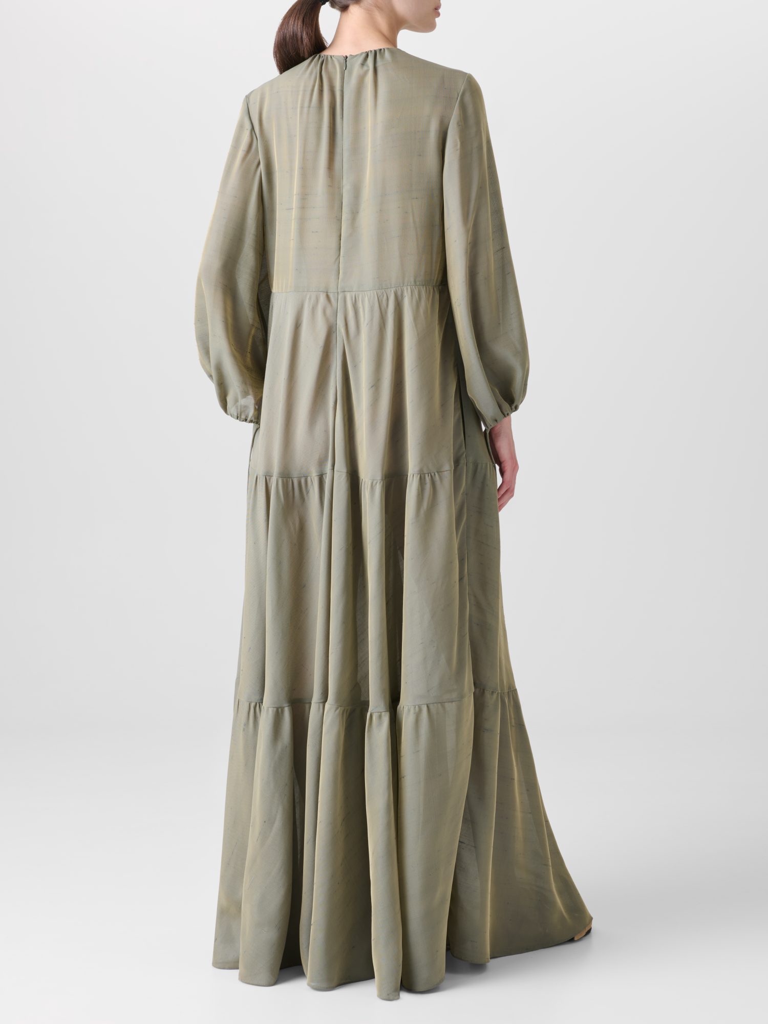 Designer Boho-Midikleid - Grün 