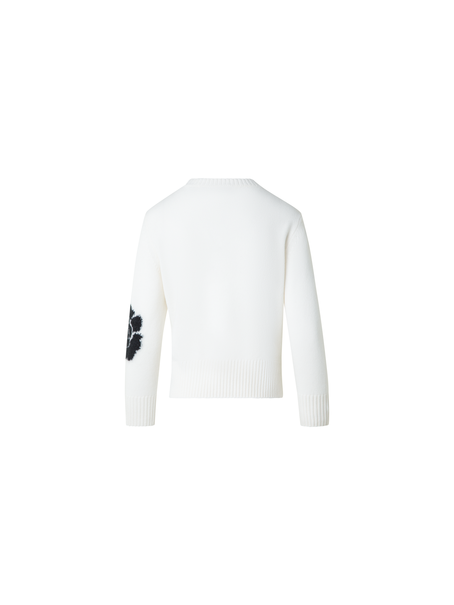 Designer Kurzer Kaschmirpullover mit Anemone Intarsie - Bunt - Ecru - Weiss