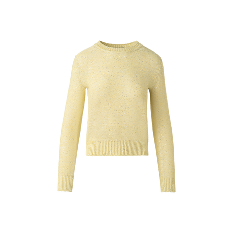 Leinen-Baumwoll-Pullover mit Mikro-Pailletten