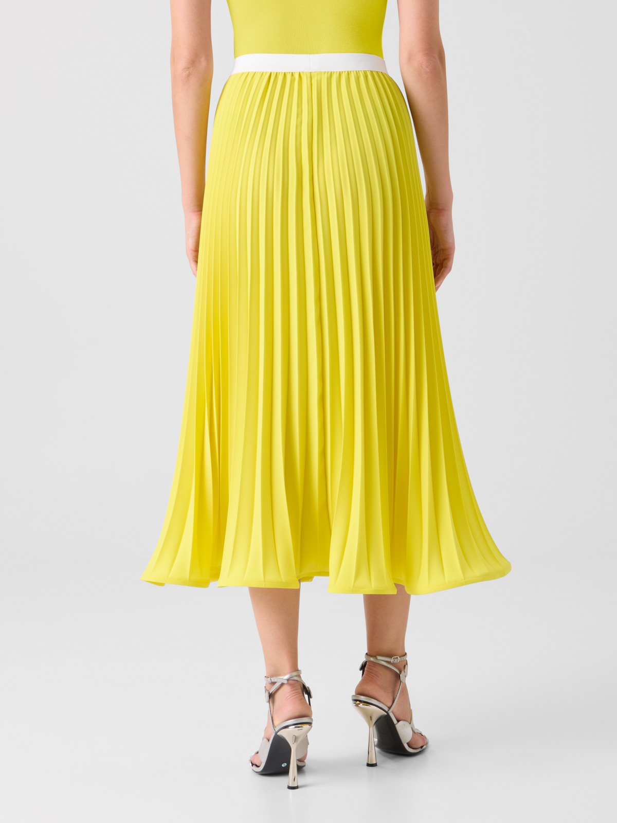Designer Plissee-Midirock in A-Linie - Gelb #editorial