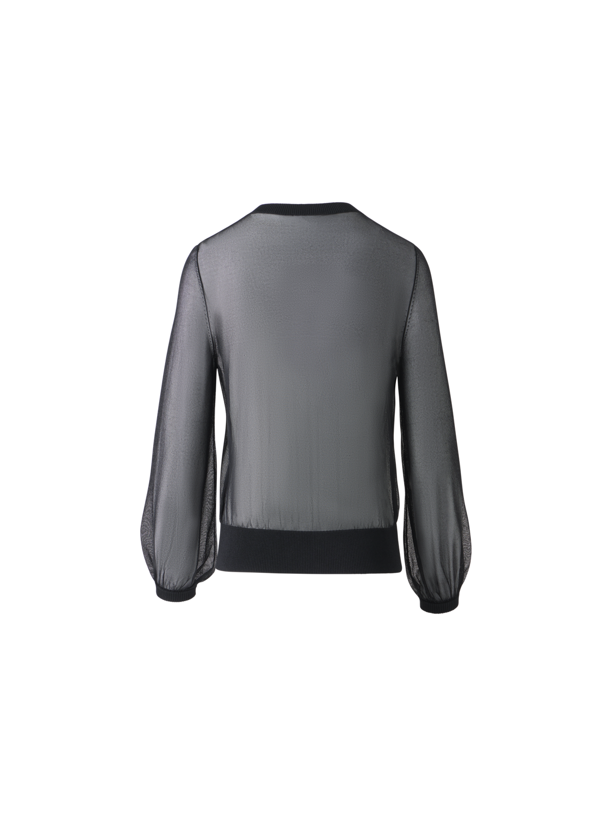 Designer Transparenter Cropped-Strick-Cardigan - Schwarz