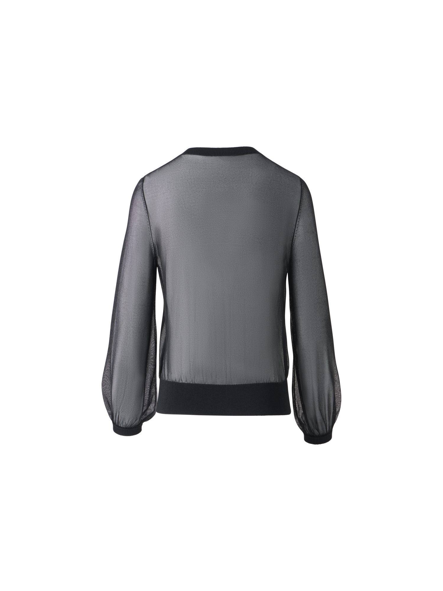 Designer Transparenter Cropped-Strick-Cardigan - Schwarz