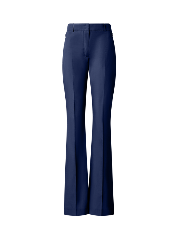 Designer Leicht Schlaghose aus Baumwollpopeline - Blau