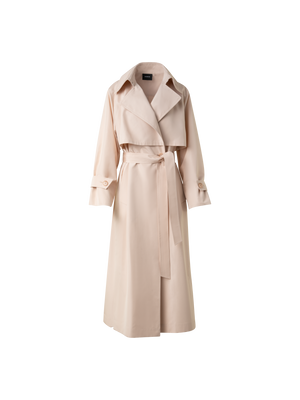 Designer Oversize Seiden-Trenchcoat - Beige