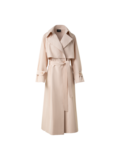Designer Oversize Seiden-Trenchcoat - Beige