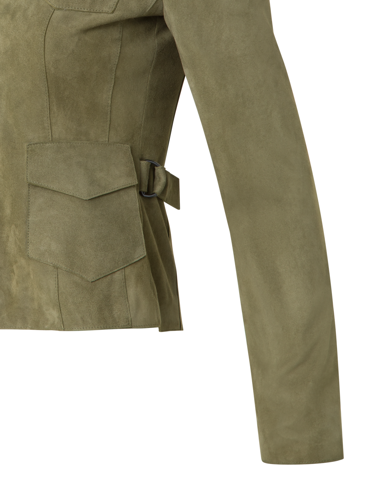 Designer Taillierte Wildlederjacke - Grün