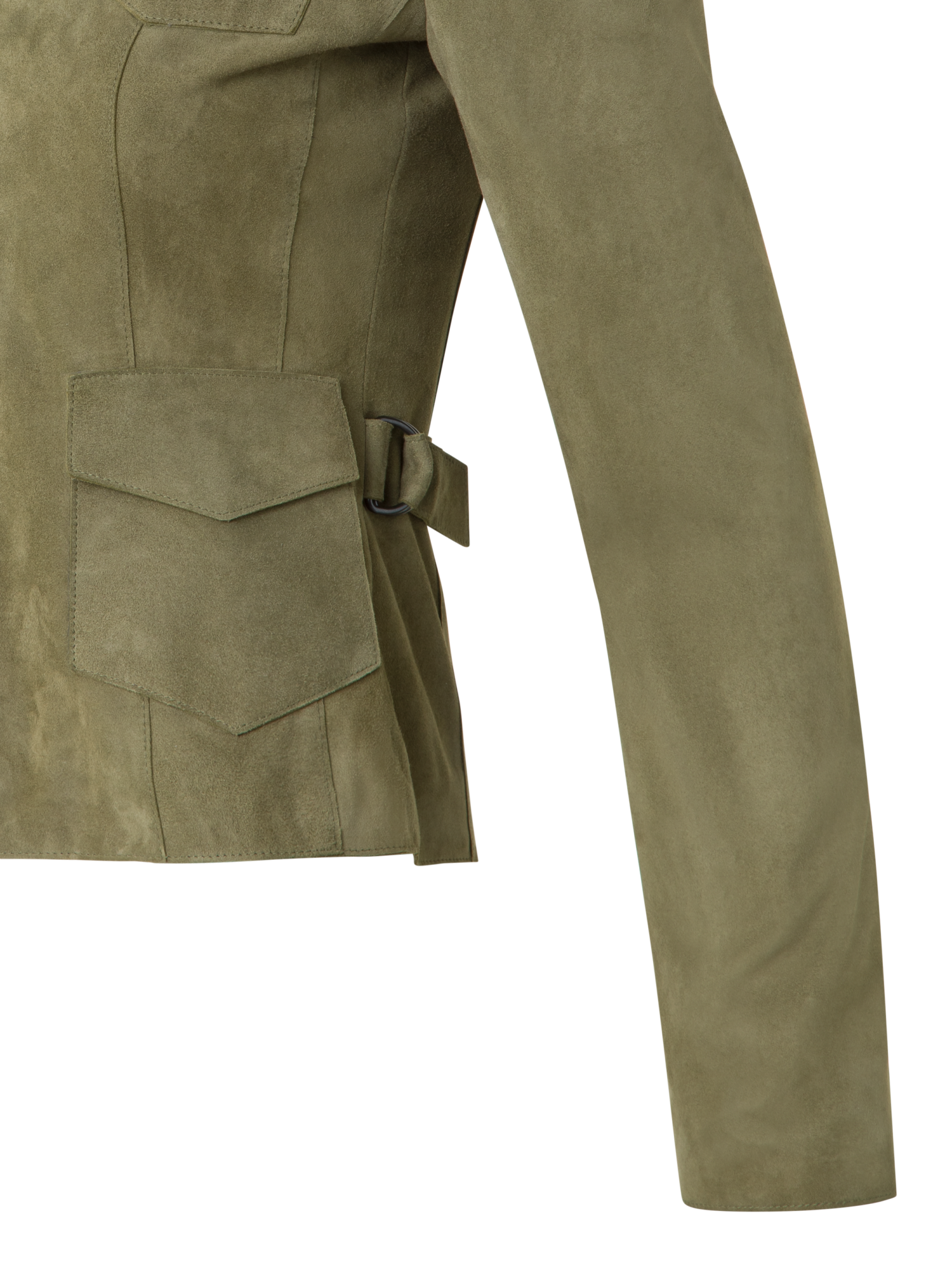 Designer Taillierte Wildlederjacke - Grün