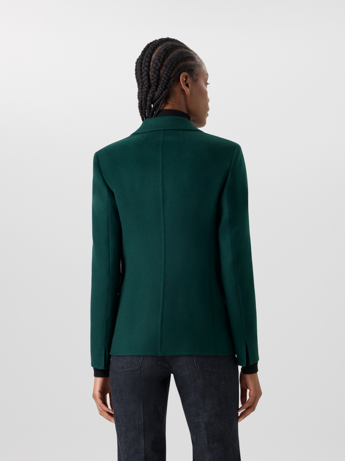 Designer Taillierte Jacke aus Kaschmir-Double-Face - Grün 
