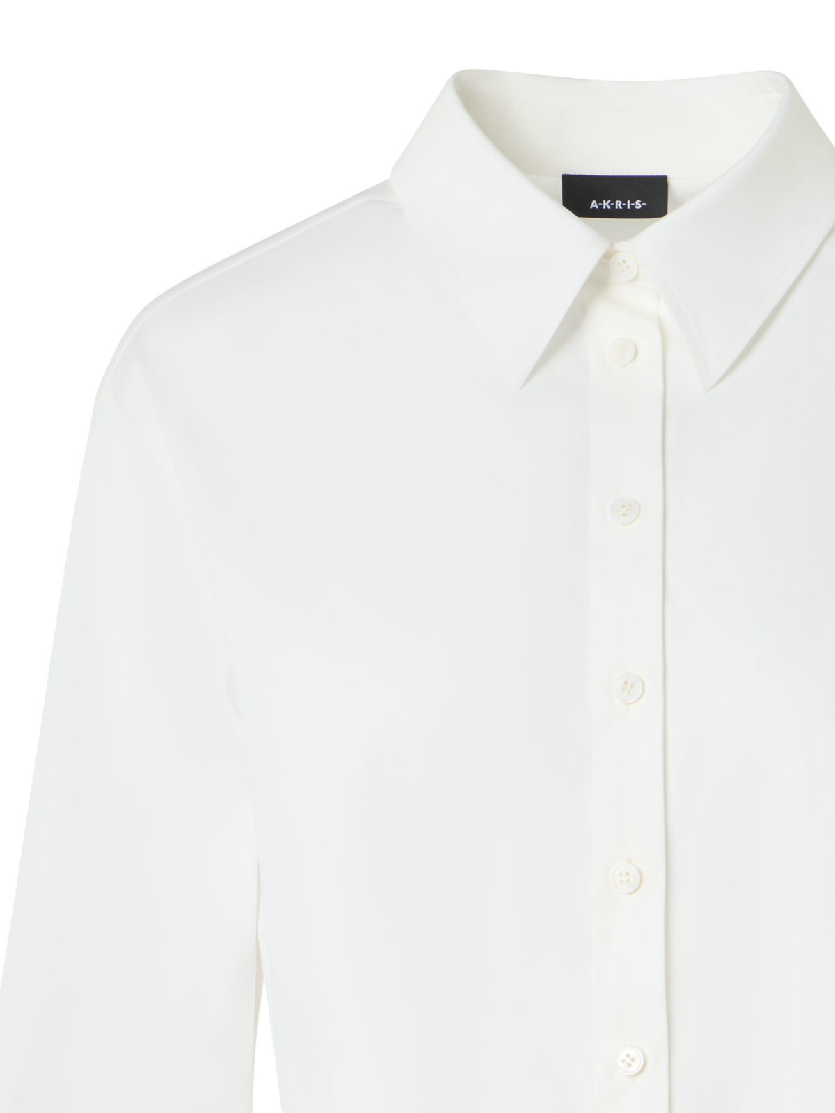 Designer Oversize-Baumwollbluse mit Polygon-Patchwork - Ecru