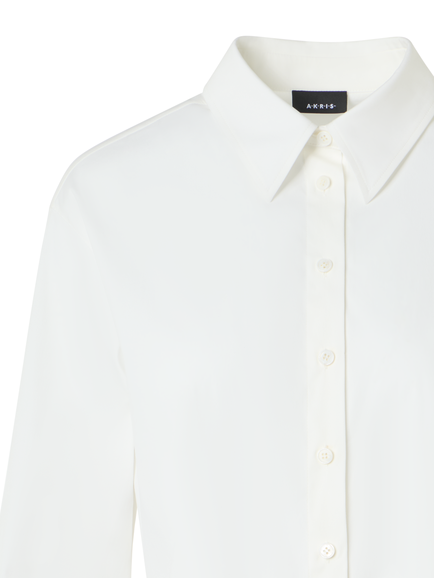 Designer Oversize-Baumwollbluse mit Polygon-Patchwork - Ecru