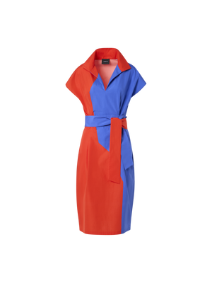 Designer Baumwoll-Hemdblusenkleid mit High-Plains-Druck - Bunt