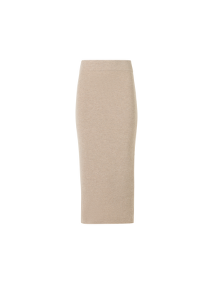Designer Strickrock aus Wolle-Kaschmir - Beige