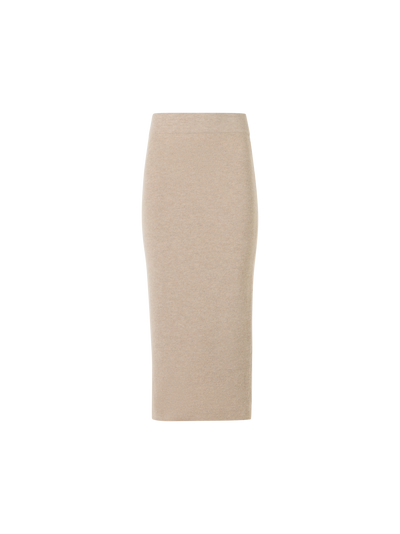 Designer Strickrock aus Wolle-Kaschmir - Beige