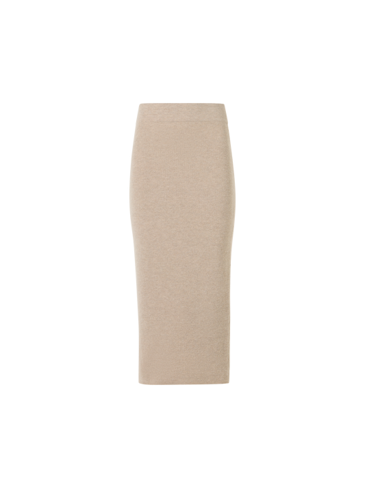 Designer Strickrock aus Wolle-Kaschmir - Beige