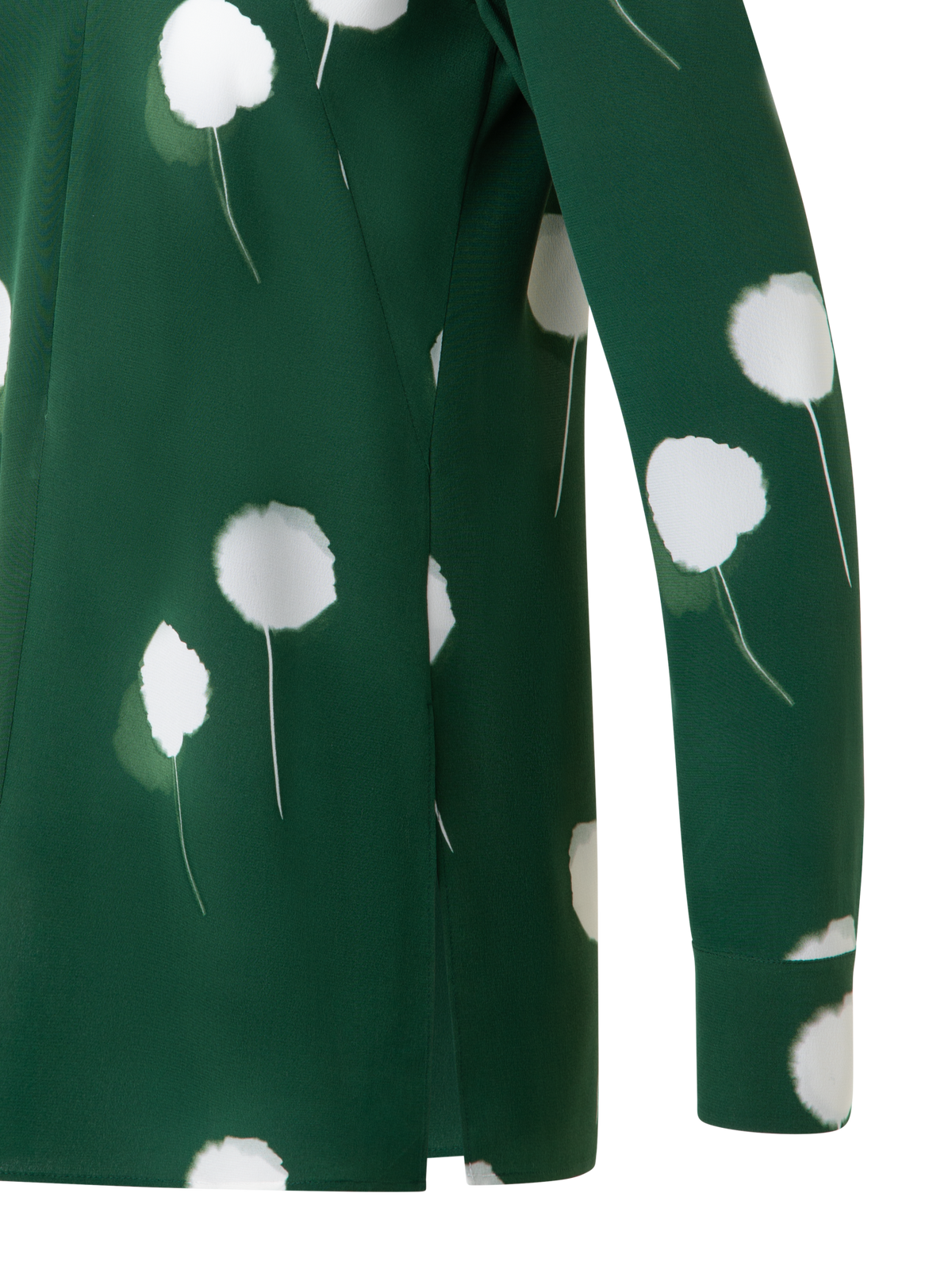 Designer Seidentunika mit Dandelion Druck - Grün - Bunt