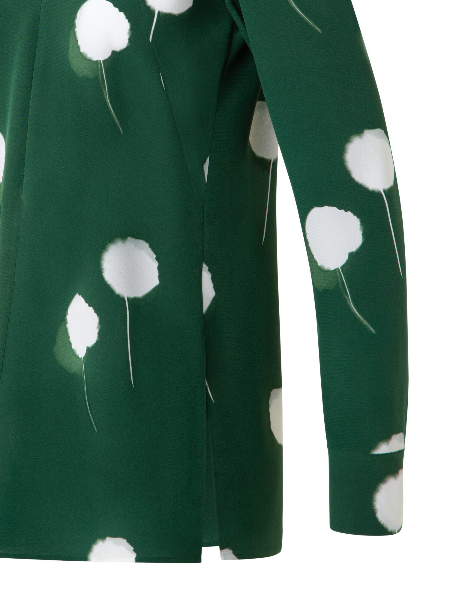 Designer Seidentunika mit Dandelion Druck - Grün - Bunt