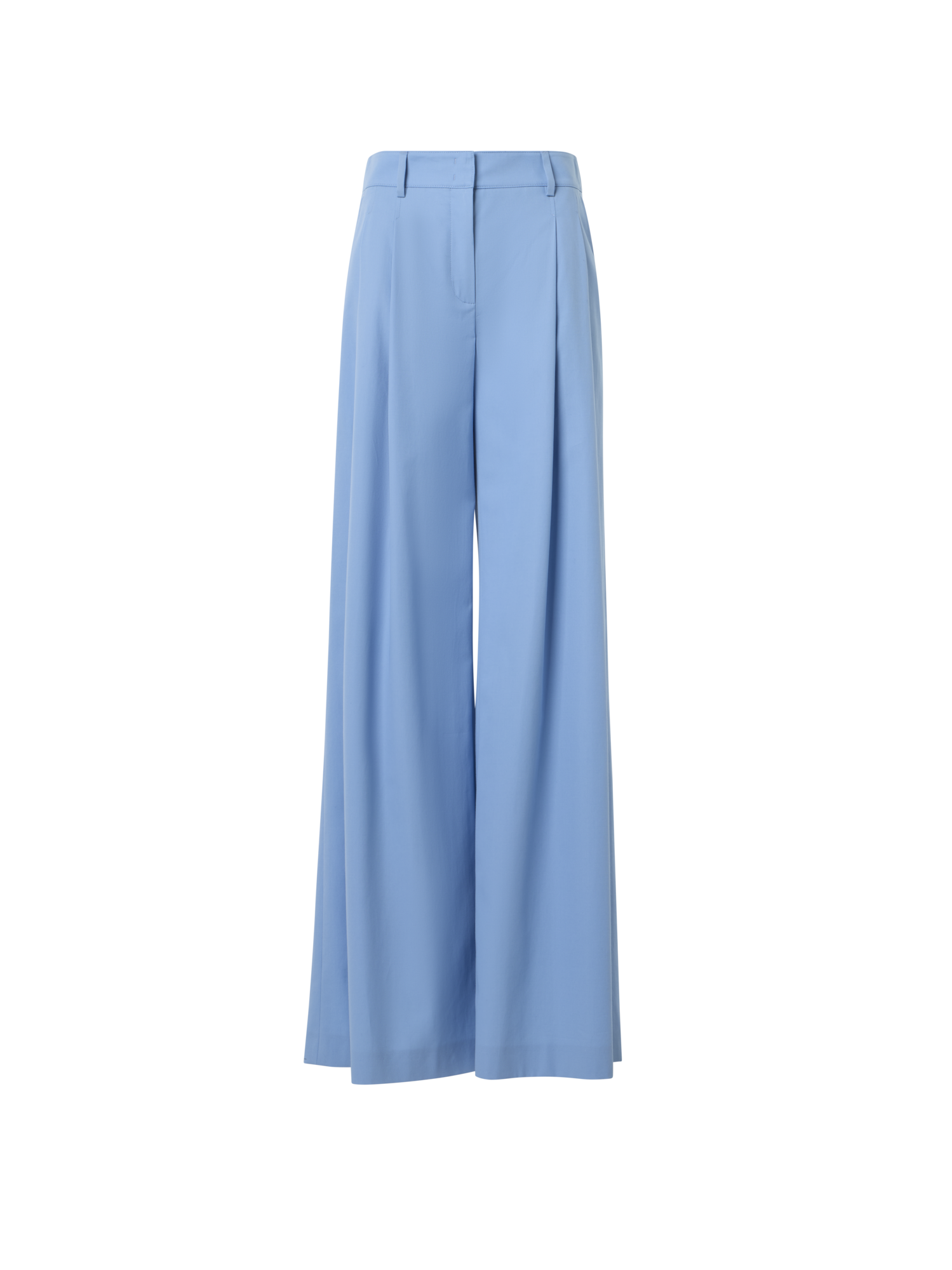 Designer Hose mit weitem Bein aus Baumwoll-Stretch-Gabardine - Dunkelblau - Blau