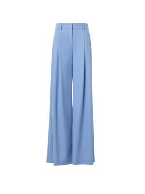 Designer Hose mit weitem Bein aus Baumwoll-Stretch-Gabardine - Dunkelblau - Blau