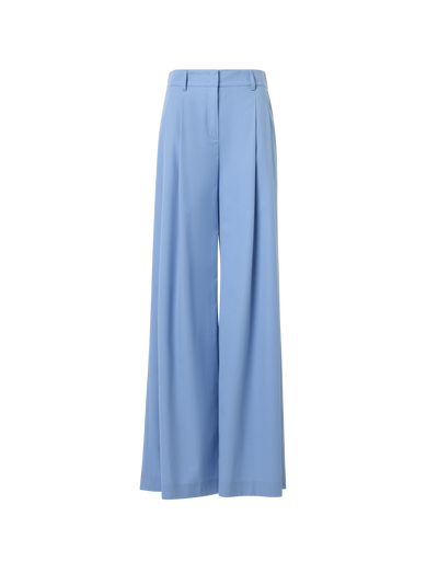 Designer Hose mit weitem Bein aus Baumwoll-Stretch-Gabardine - Dunkelblau - Blau