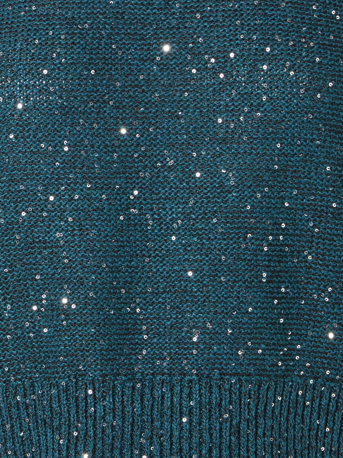 Designer Ärmelloses Strick-Top aus Leinen-Baumwolle mit Pailletten - Grün