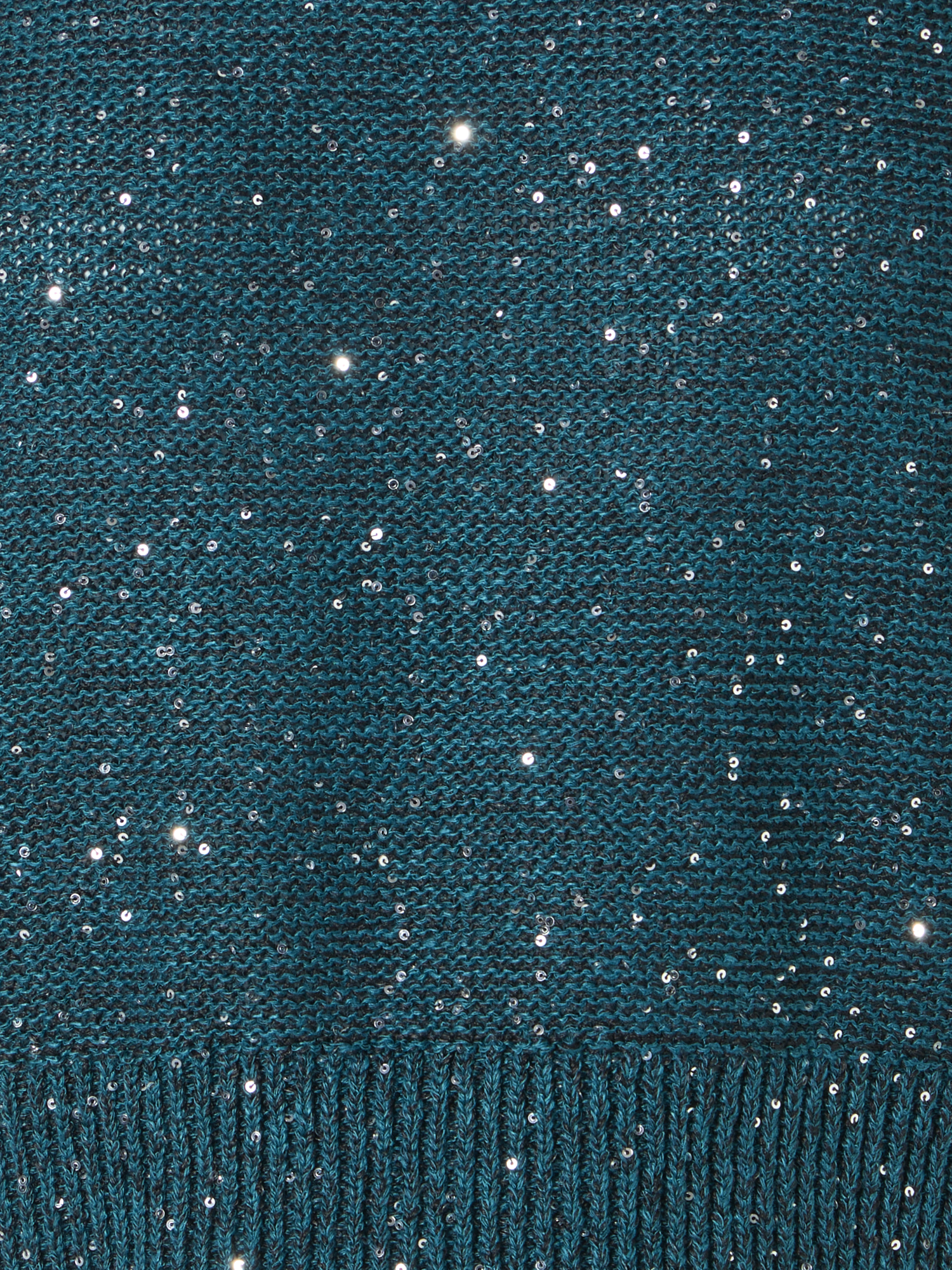 Designer Ärmelloses Strick-Top aus Leinen-Baumwolle mit Pailletten - Grün