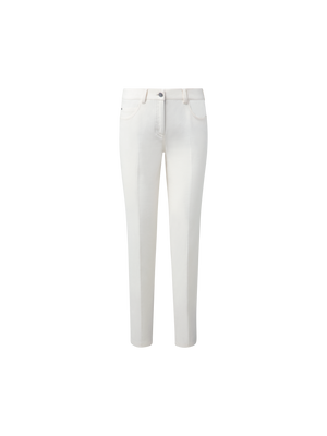 Designer Slim Hose aus Baumwoll-Denim-Stretch - Ecru - Weiss