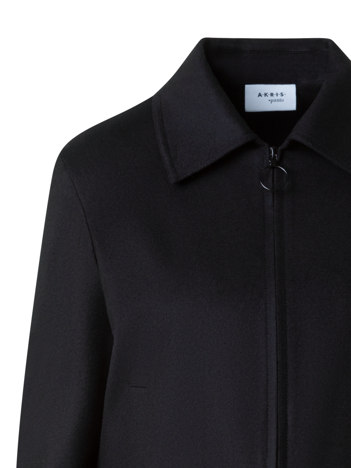Designer Kurzer Wolle Kaschmir Blouson - Schwarz