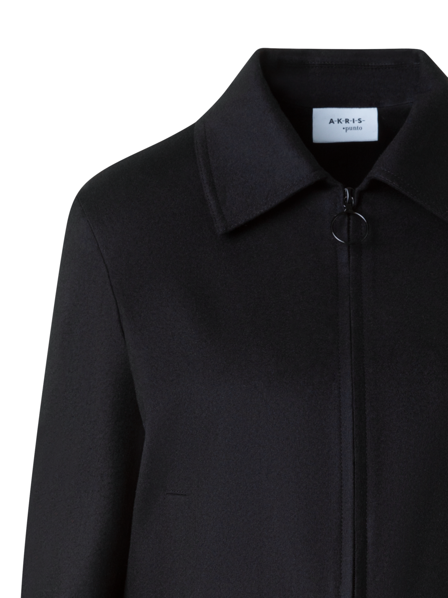 Designer Kurzer Wolle Kaschmir Blouson - Schwarz