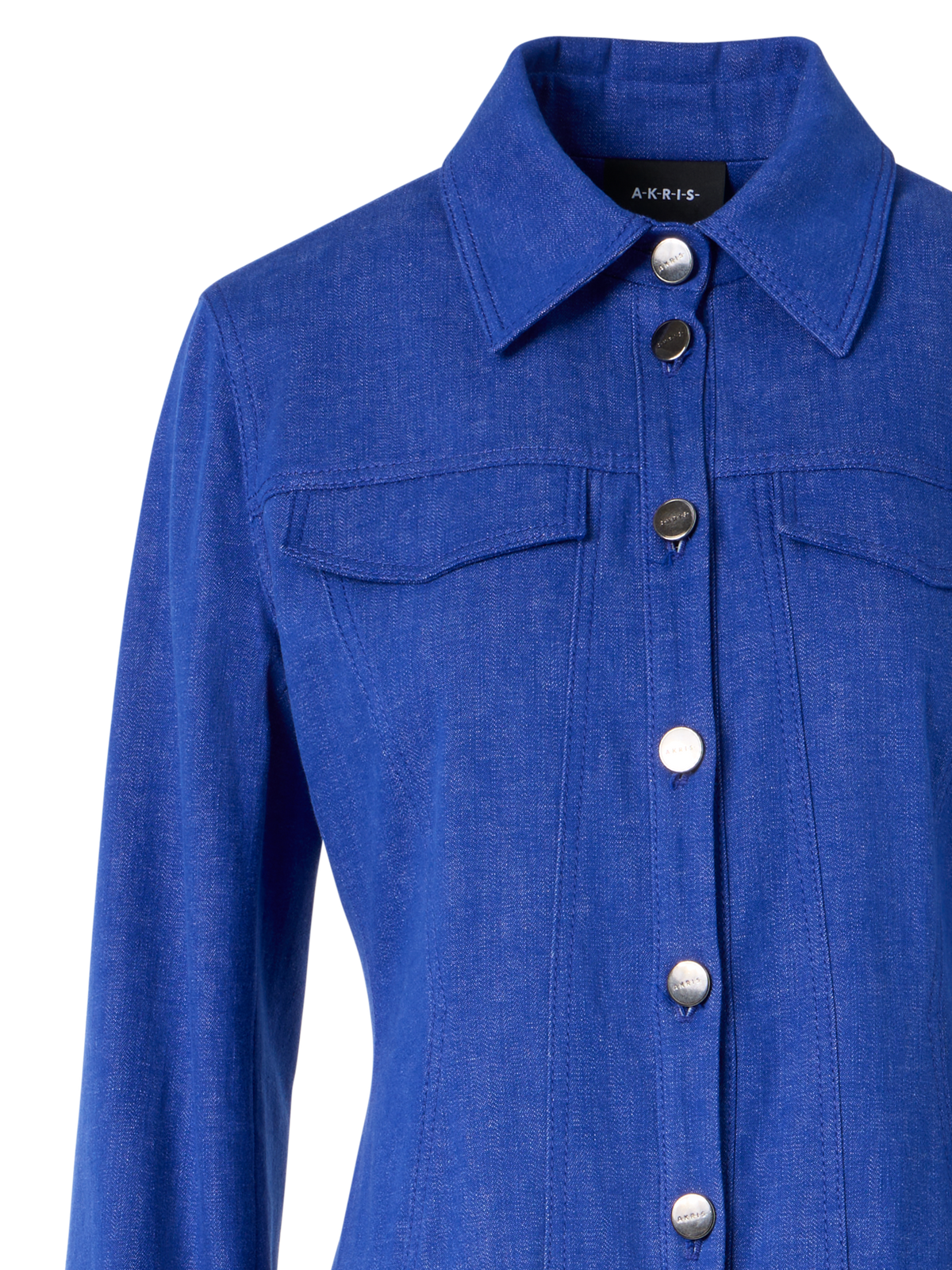 Designer Hellan taillierter Jumpsuit aus Baumwolldenim - Blau