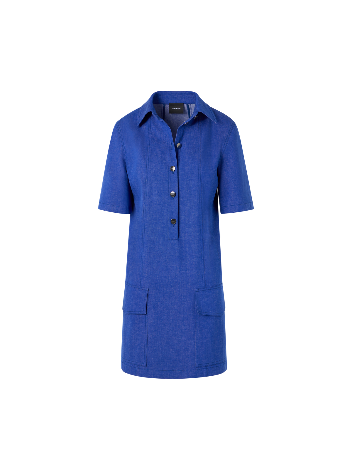 Designer Kurzes Polo-Kleid aus Denim - Blau