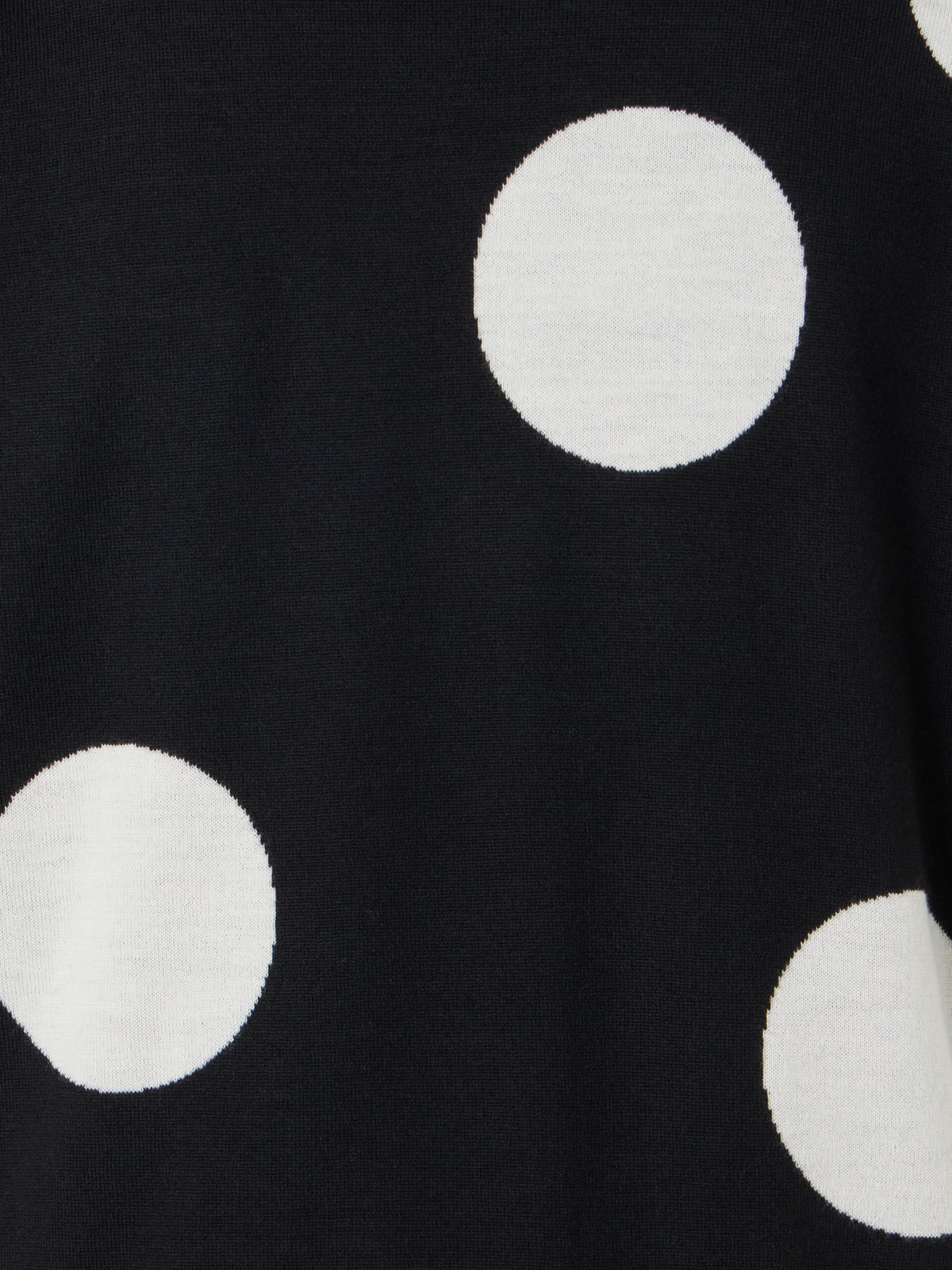 Designer Kurzärmeliger Strickpullover mit Punkte-Intarsie - Schwarz