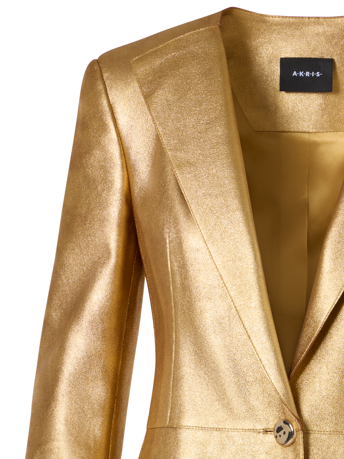 Designer Jacke aus Lamé-Kalb-Nappaleder - Gold