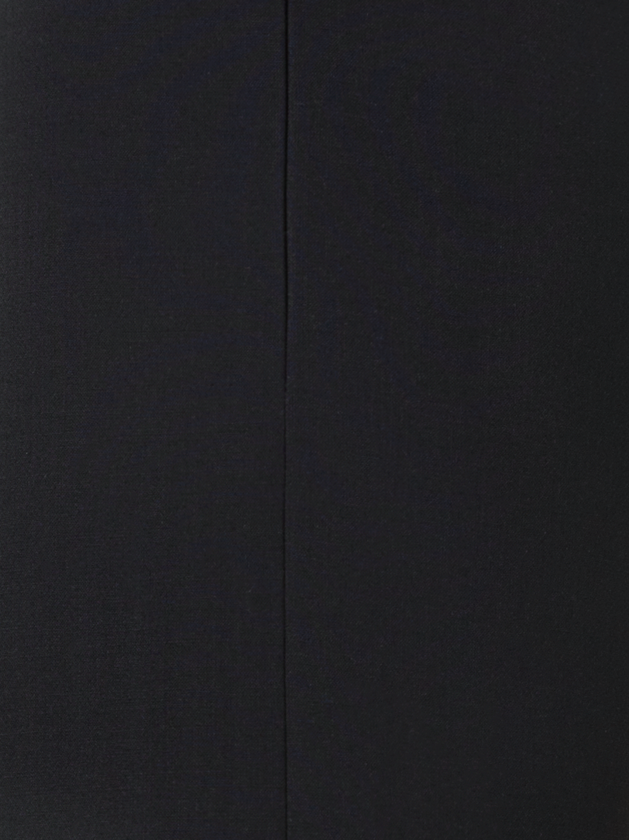 Designer Gerade Woll-Doubleface Hose mit Schürze - Schwarz