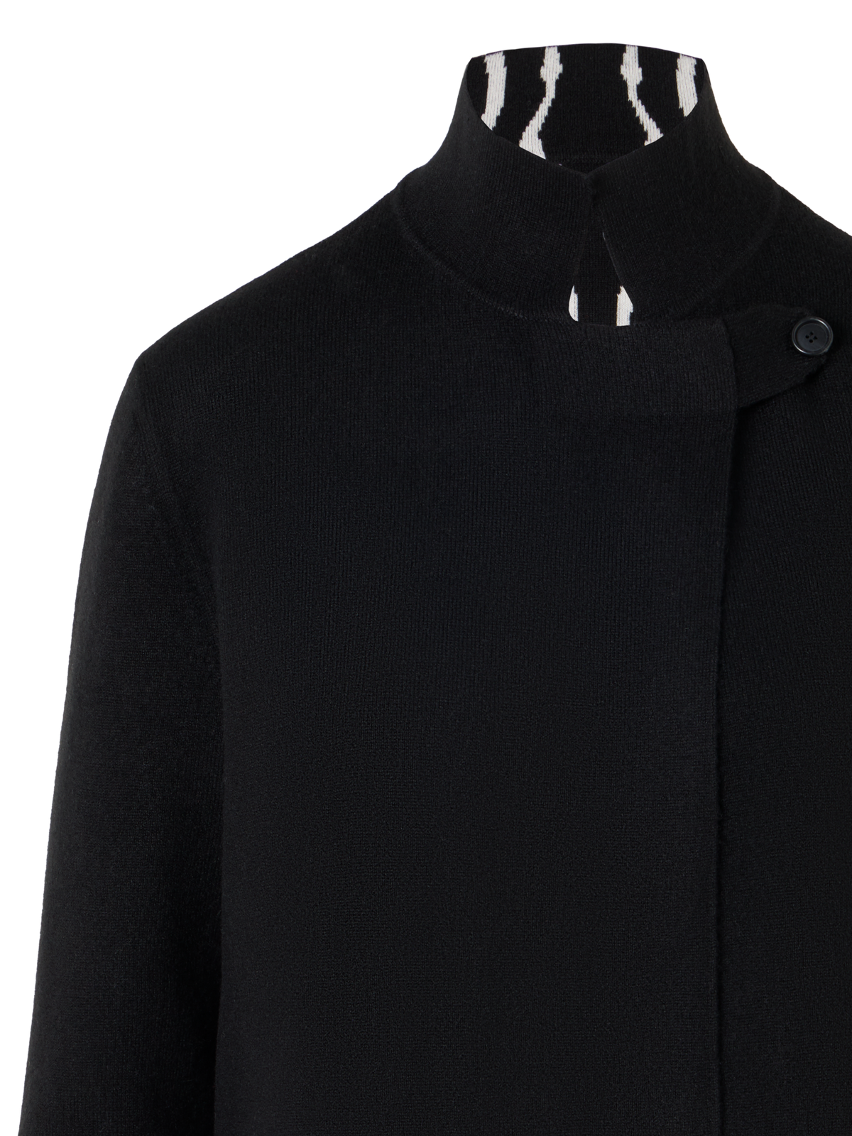 Designer Strickjacke aus Kaschmir-Doubleface - Schwarz