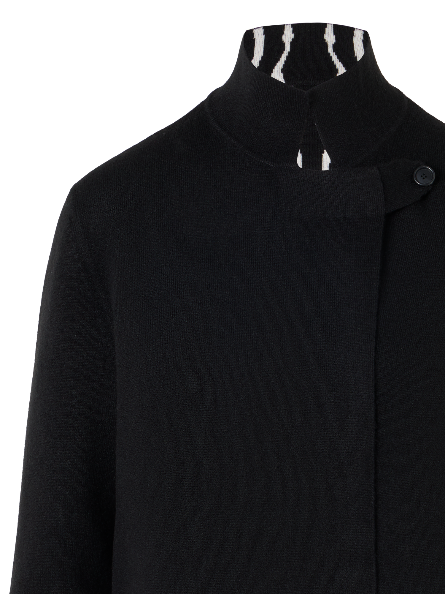 Designer Strickjacke aus Kaschmir-Doubleface - Schwarz