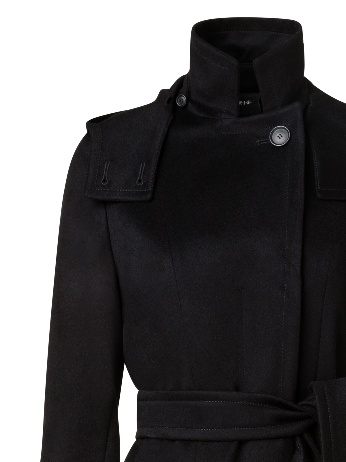 Designer Kaschmirmantel mit Storm-System® Finish - Schwarz