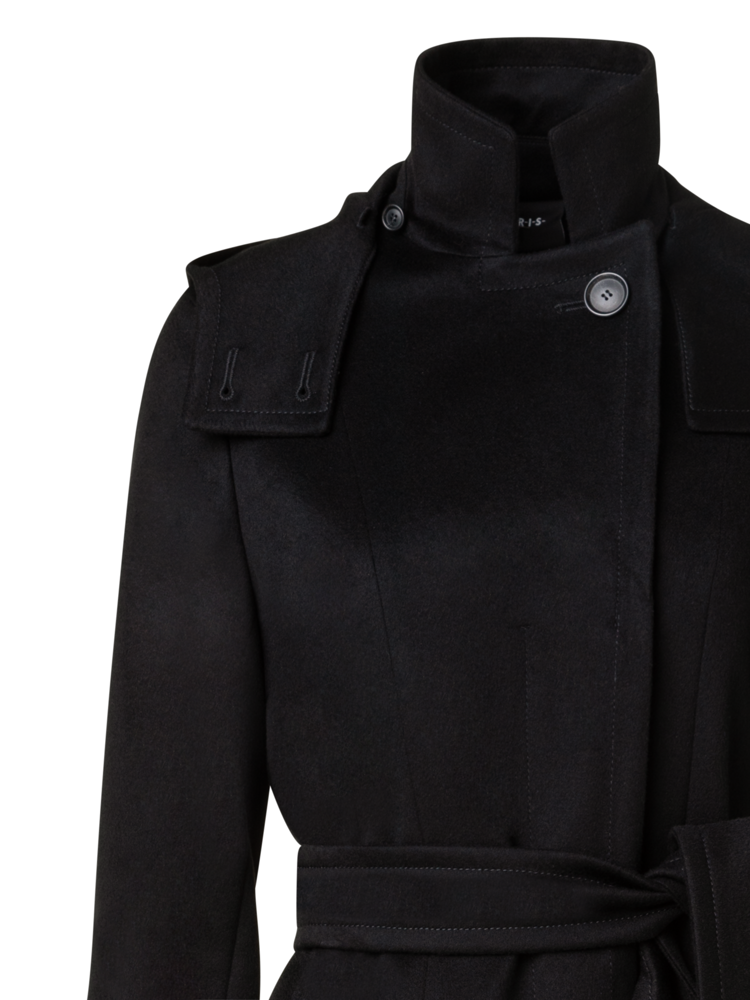 Designer Kaschmirmantel mit Storm-System® Finish - Schwarz