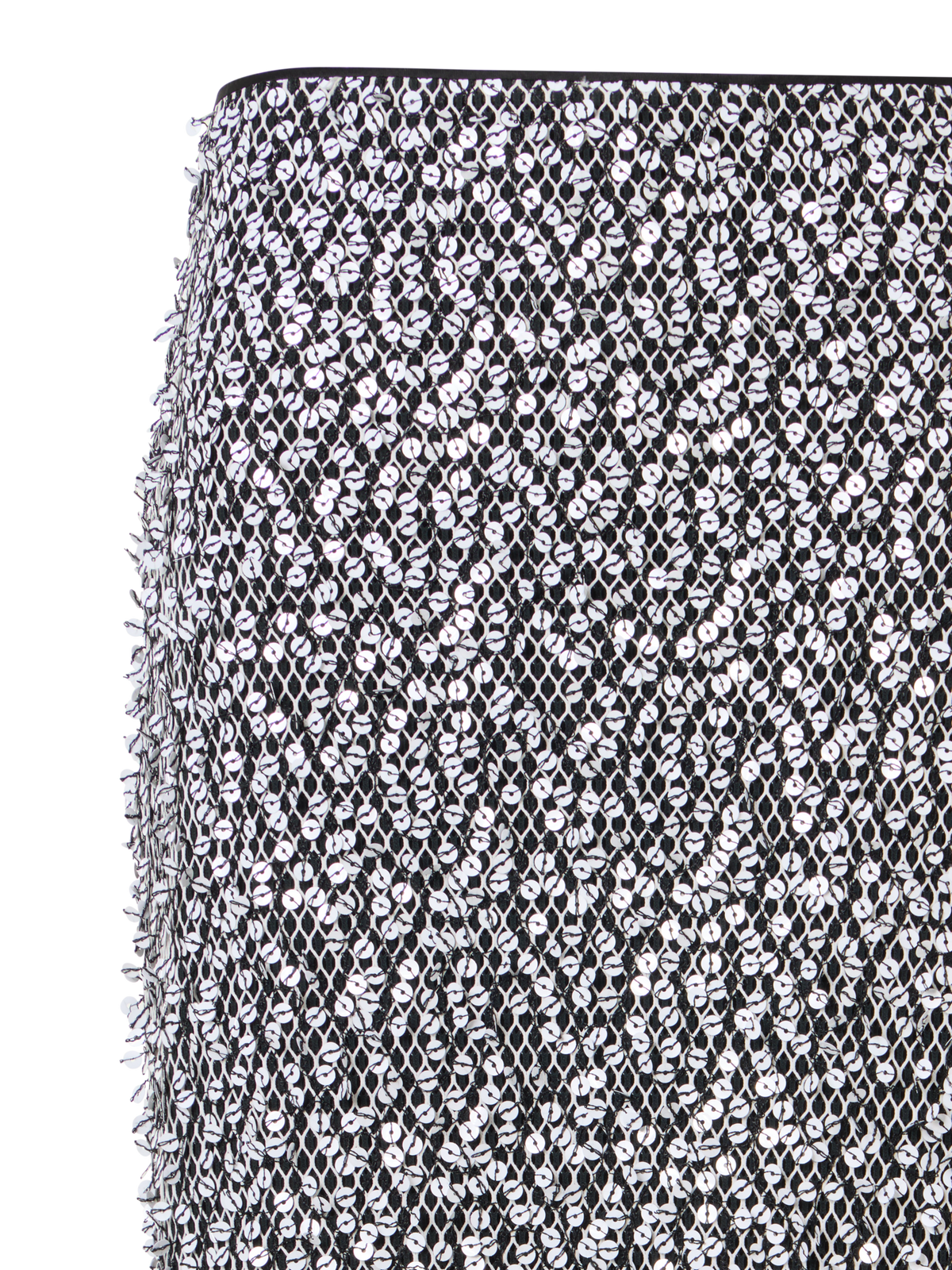 Designer Midi-Tube-Rock mit Pailletten auf Netzstickerei - Bunt